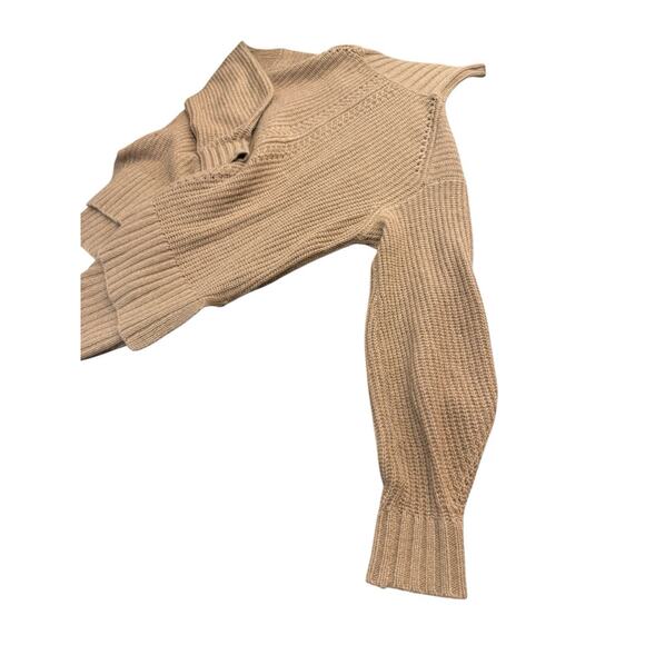 White + Warren Cashmere Wool Turtleneck Sweater Brown Ribbed Hem M/L - Picture 5 of 11